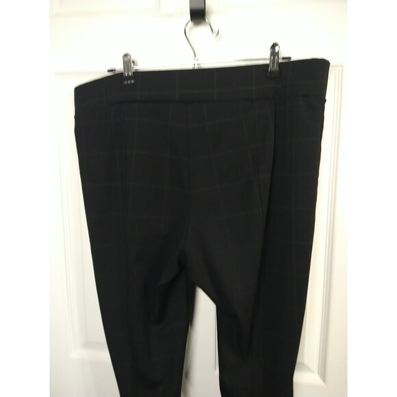 Ellen Tracey Woman XL Pants Effortless Elastic Waist Windowpane Taper Stretch - Picture 9 of 10